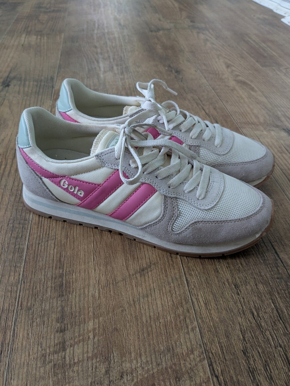 Gola Daytona Women's Sneakers Pink Cream Blue Grey Size 9 - Picture 4 of 9